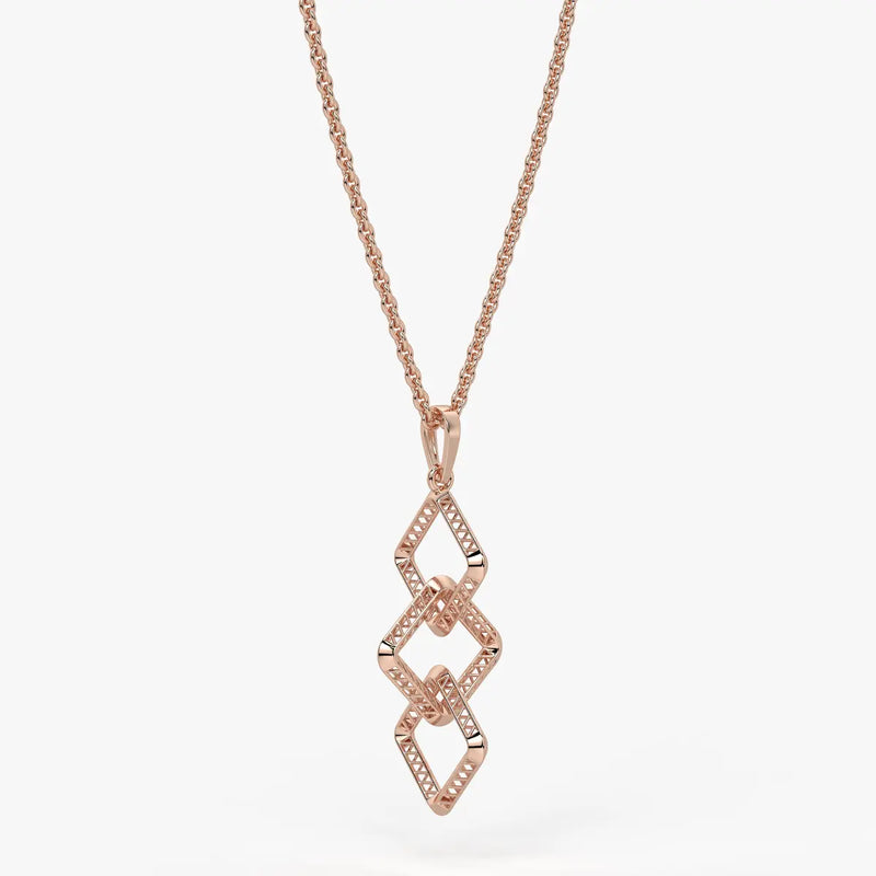 Interlinked Geometric Link Pendant
