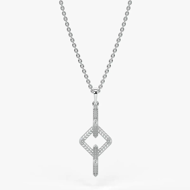 Interlinked Geometric Link Pendant