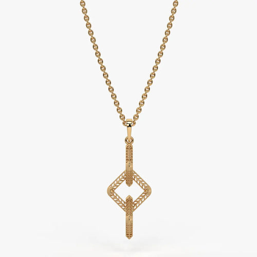 Interlinked Geometric Link Pendant
