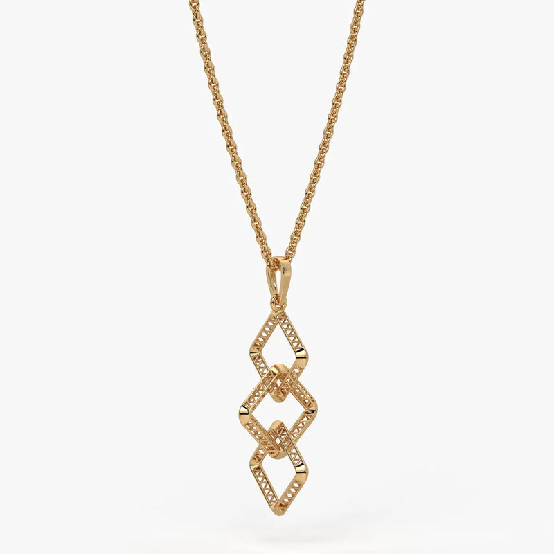 Interlinked Geometric Link Pendant