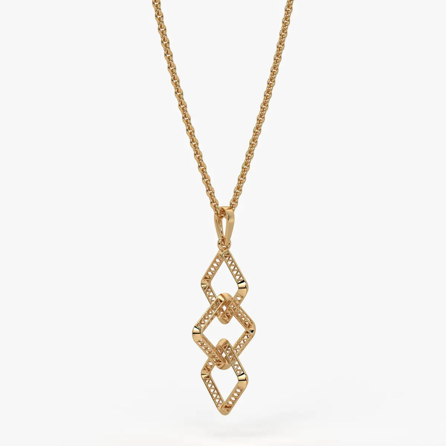 Interlinked Geometric Link Pendant