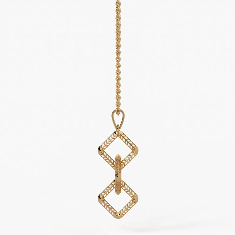 Interlinked Geometric Link Pendant