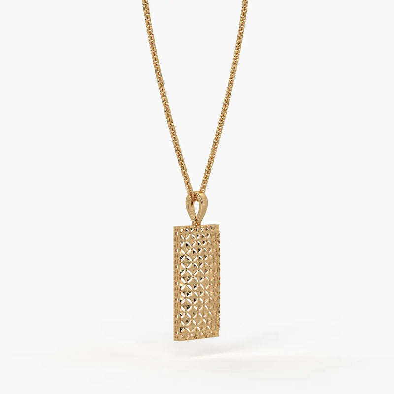 Geometric Rectangle Lattice Pendant