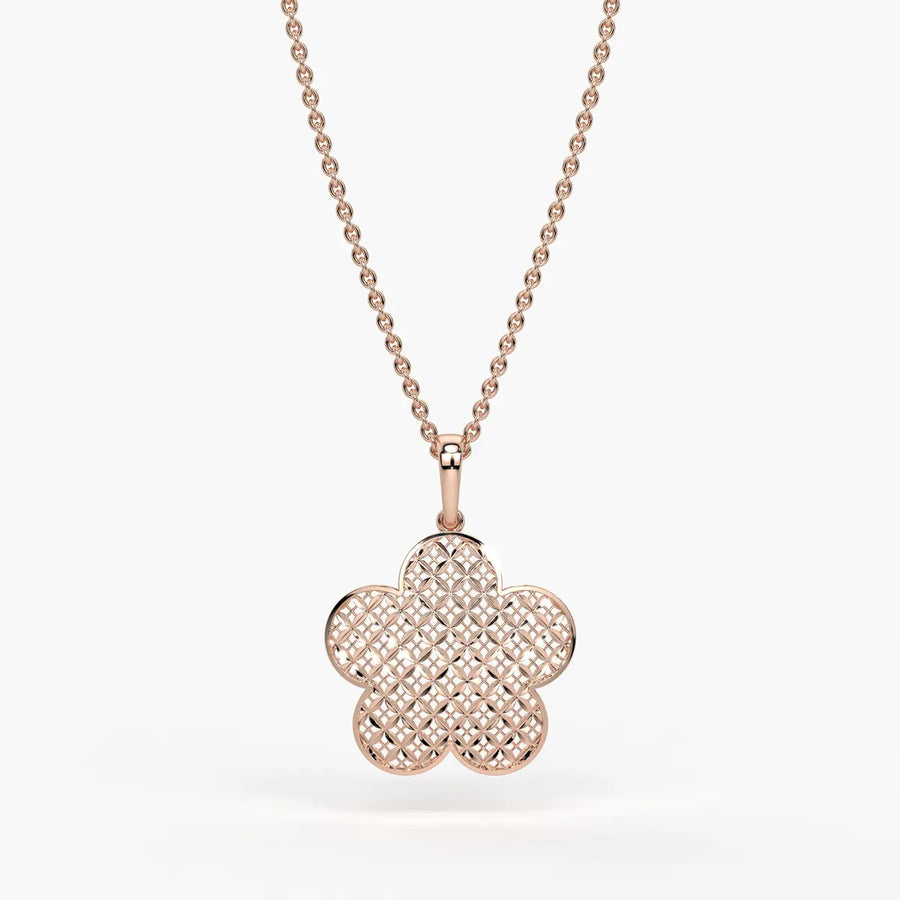 Petal Lattice Floral Pendant