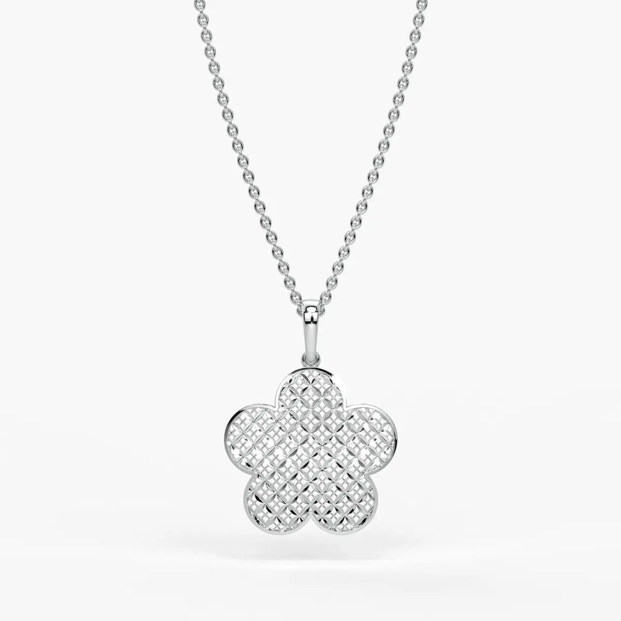 Petal Lattice Floral Pendant