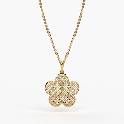 Petal Lattice Floral Pendant