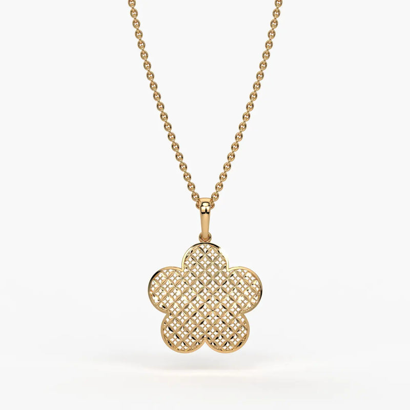 Petal Lattice Floral Pendant