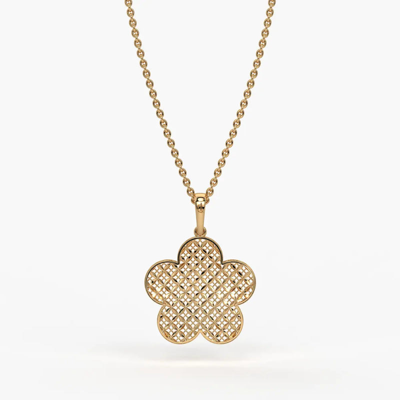 Petal Lattice Floral Pendant