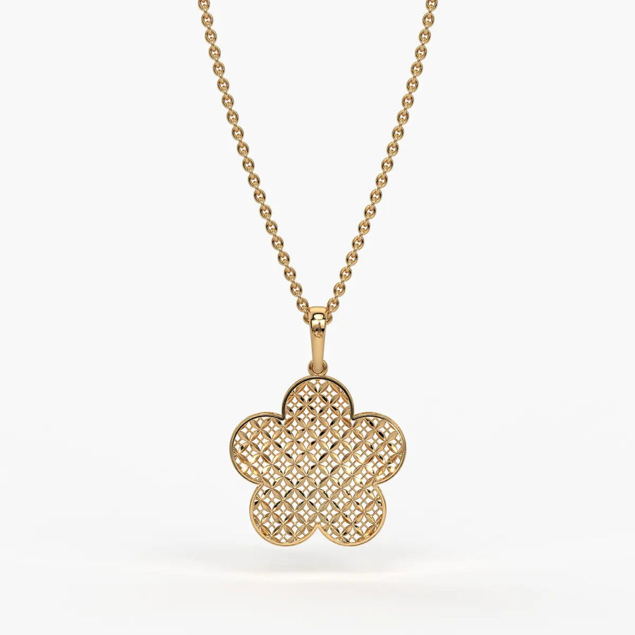 Petal Lattice Floral Pendant
