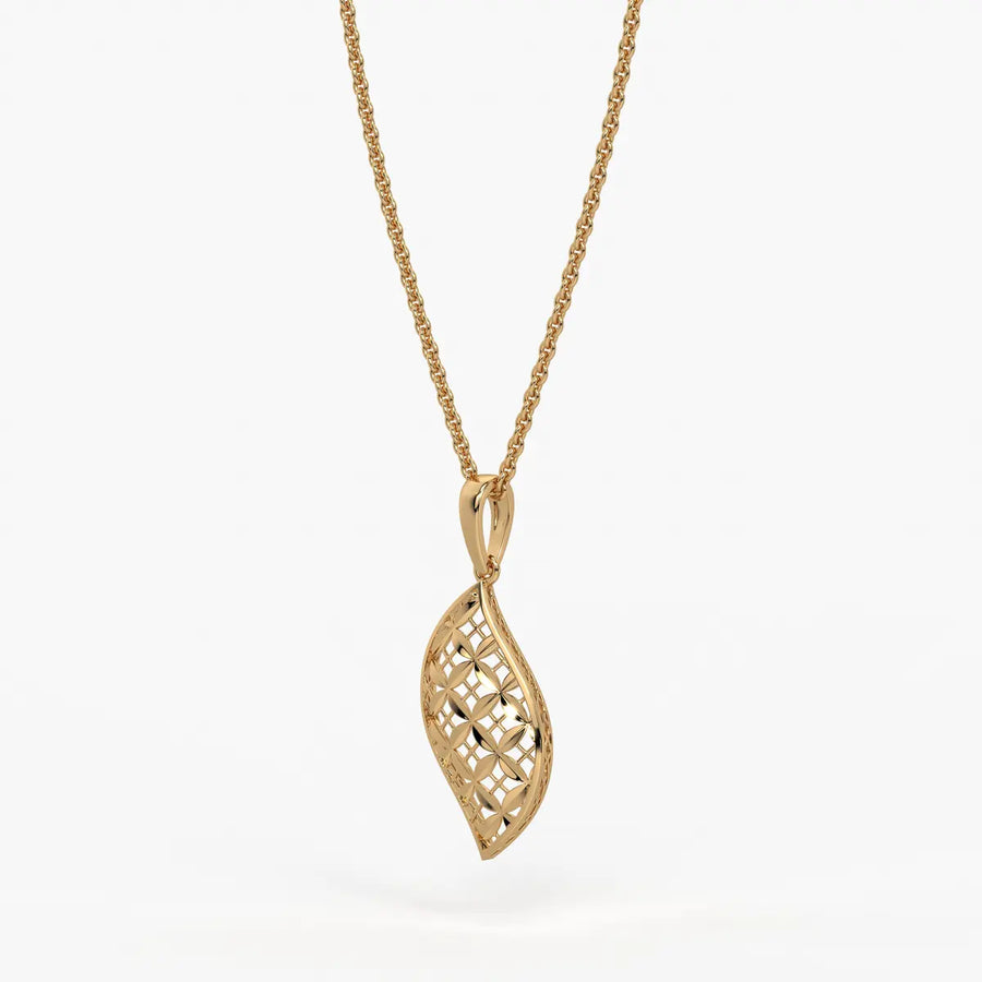 Filigree Leaf Cutout Pendant