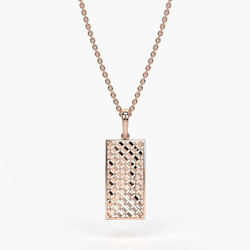 Rectangular Mesh Bar Drop Pendant