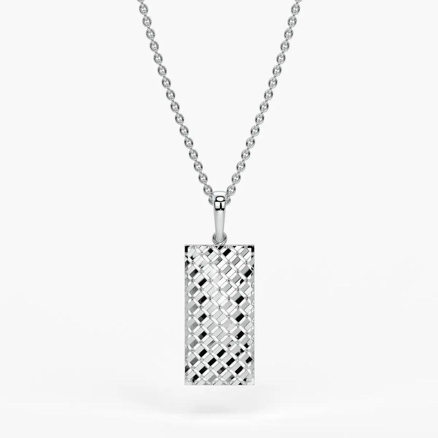 Rectangular Mesh Bar Drop Pendant