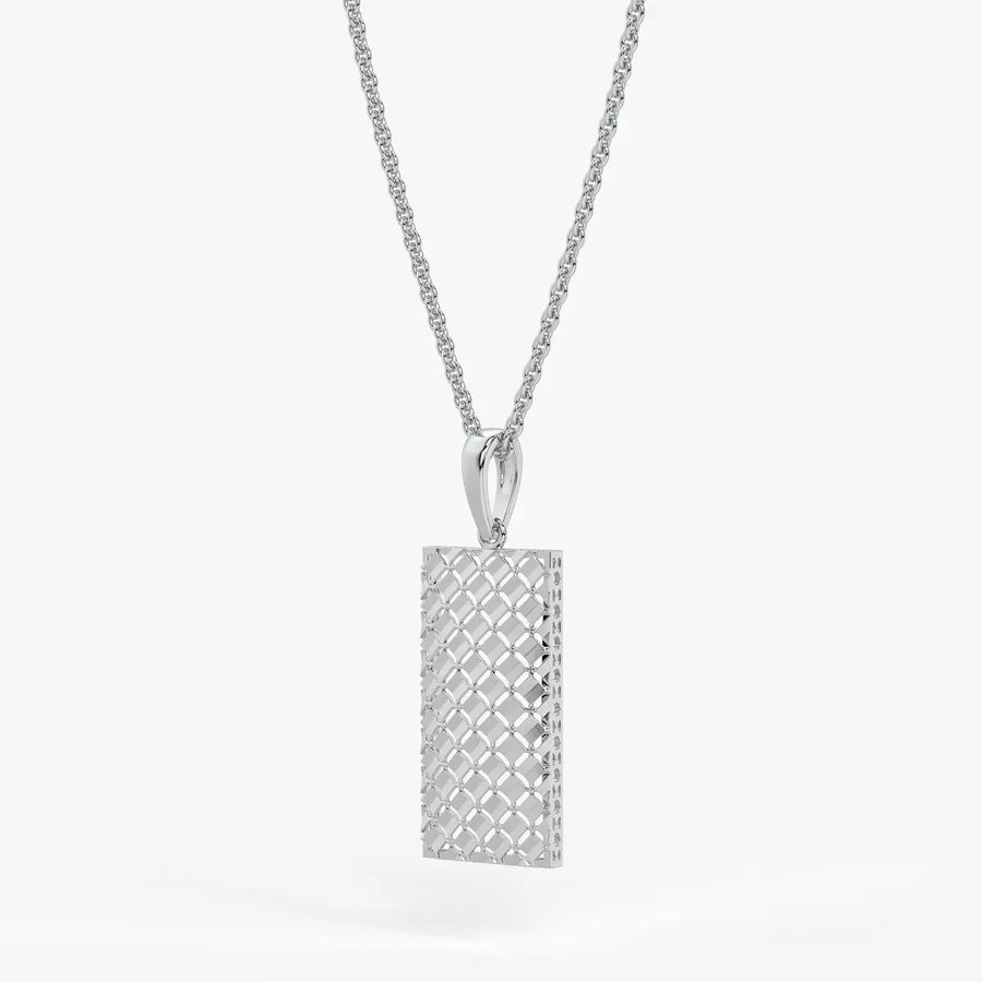 Rectangular Mesh Bar Drop Pendant