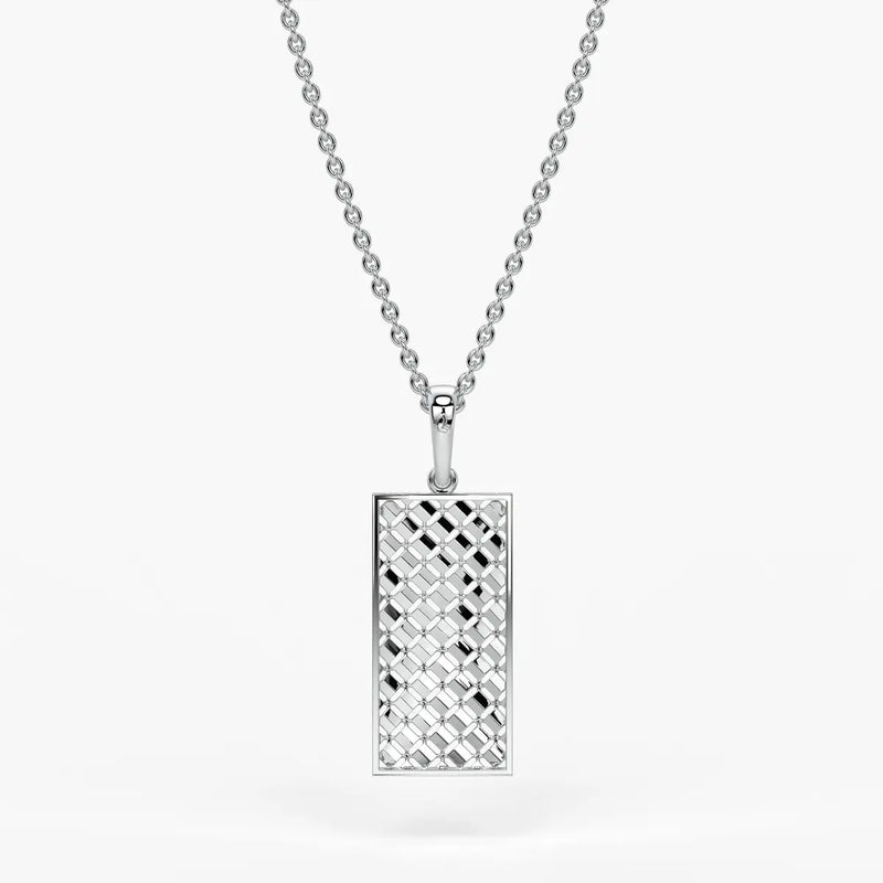 Rectangular Mesh Bar Drop Pendant