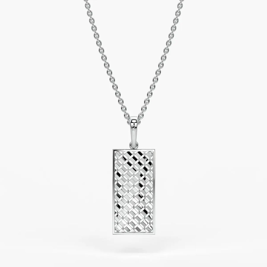 Rectangular Mesh Bar Drop Pendant