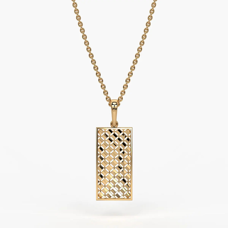 Rectangular Mesh Bar Drop Pendant