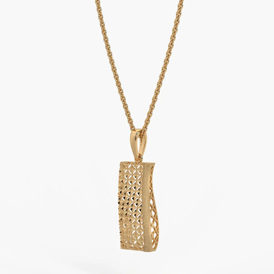 Rectangular Lattice Bar Drop Pendant