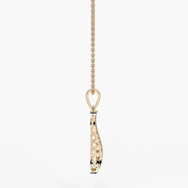Rectangular Lattice Bar Drop Pendant