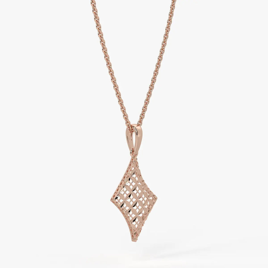Rhombus Lattice Drop Pendant