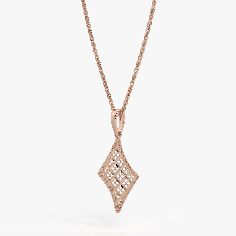 Rhombus Lattice Drop Pendant