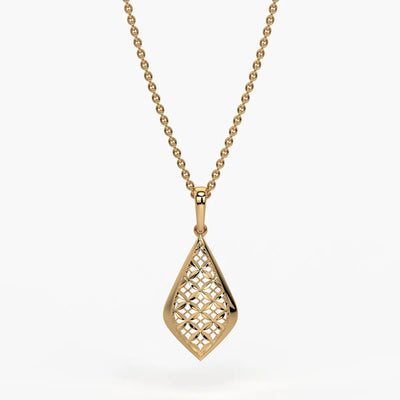 Geometric Lattice Drop Pendant