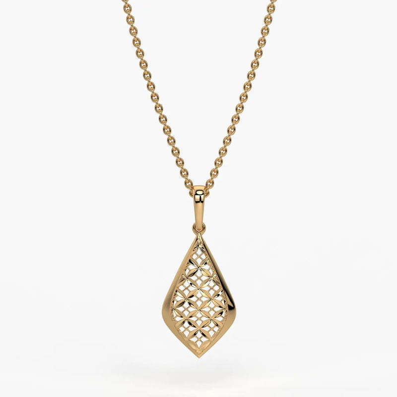 Geometric Lattice Drop Pendant