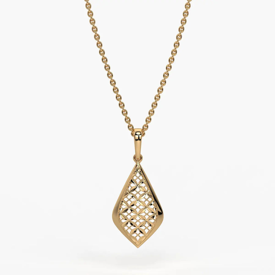 Geometric Lattice Drop Pendant