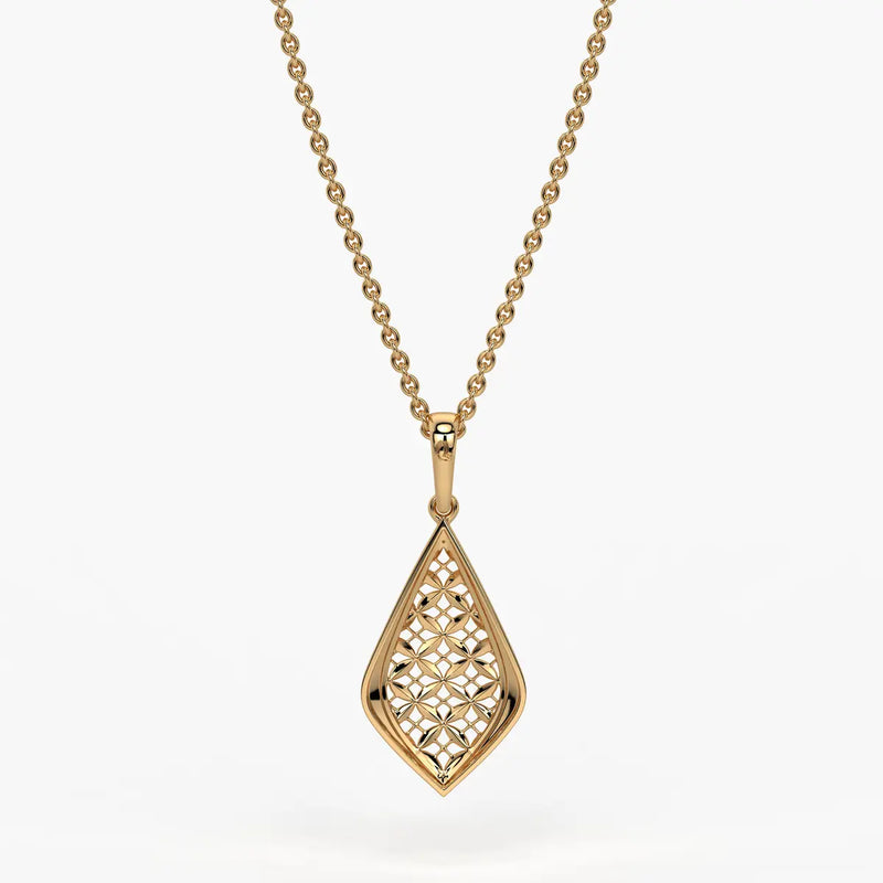 Geometric Lattice Drop Pendant