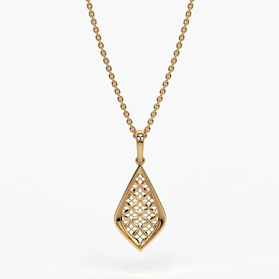 Geometric Lattice Drop Pendant