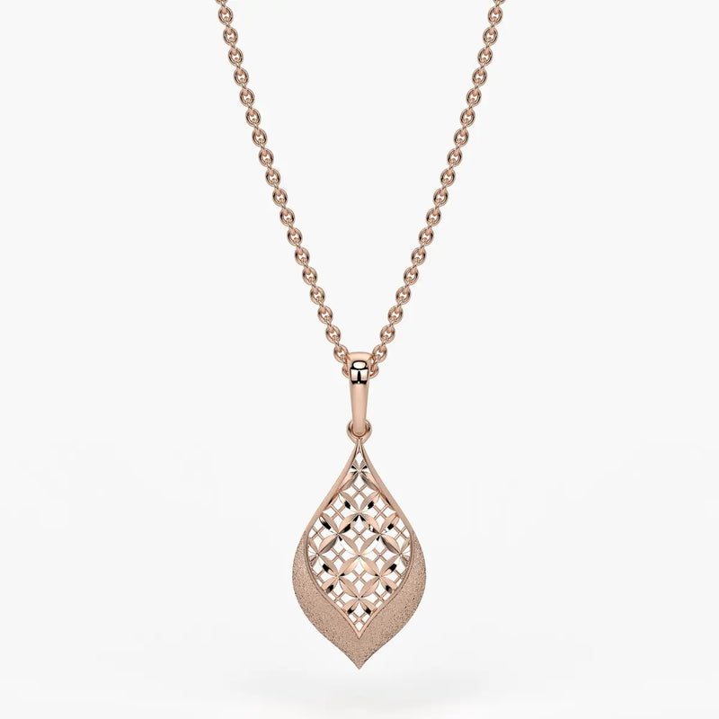 Floral Teardrop Drop Pendant