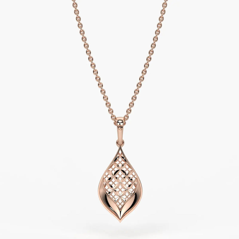 Floral Teardrop Drop Pendant