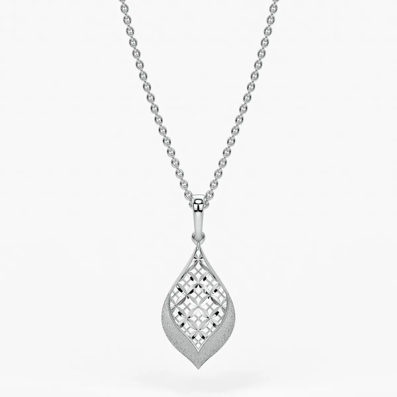 Floral Teardrop Drop Pendant