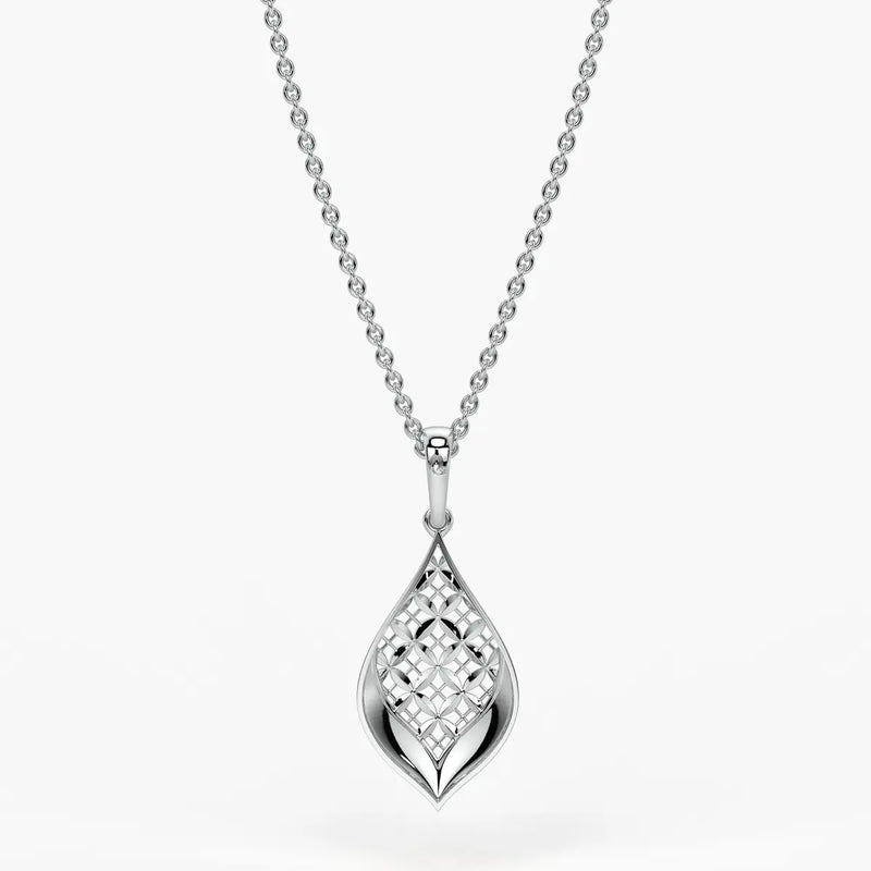 Floral Teardrop Drop Pendant
