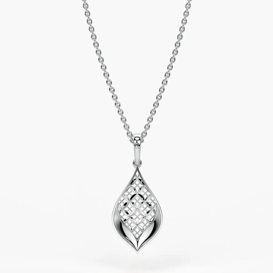 Floral Teardrop Drop Pendant