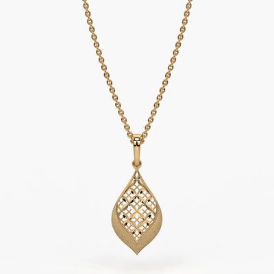 Floral Teardrop Drop Pendant