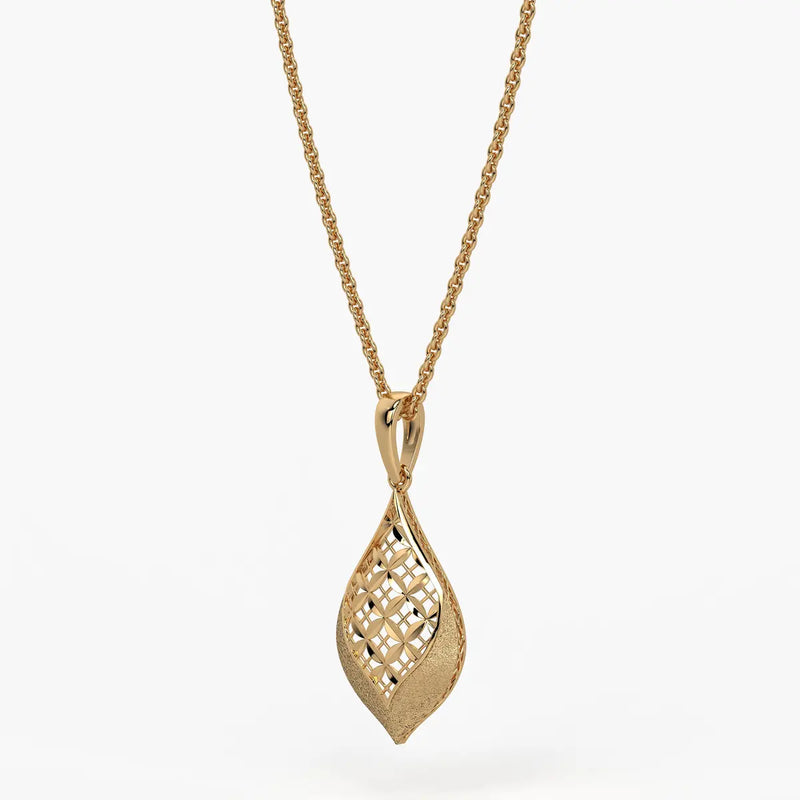 Floral Teardrop Drop Pendant