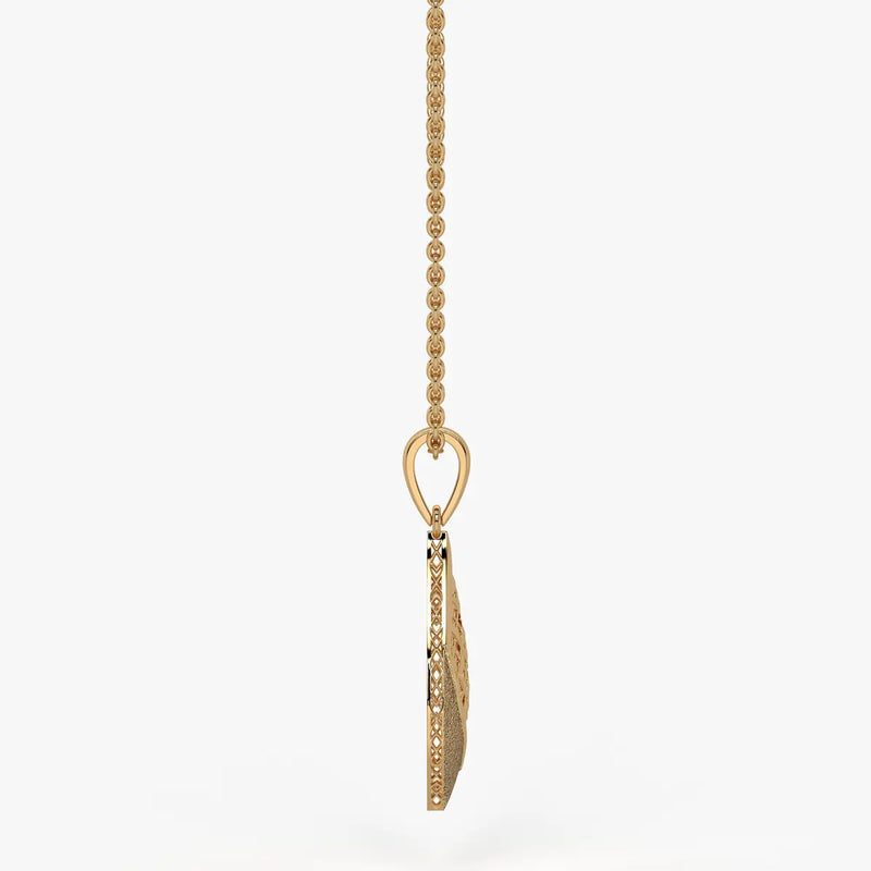 Floral Teardrop Drop Pendant