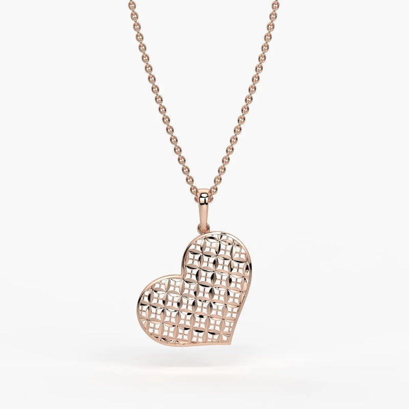 Geometric Heart Charm Pendant