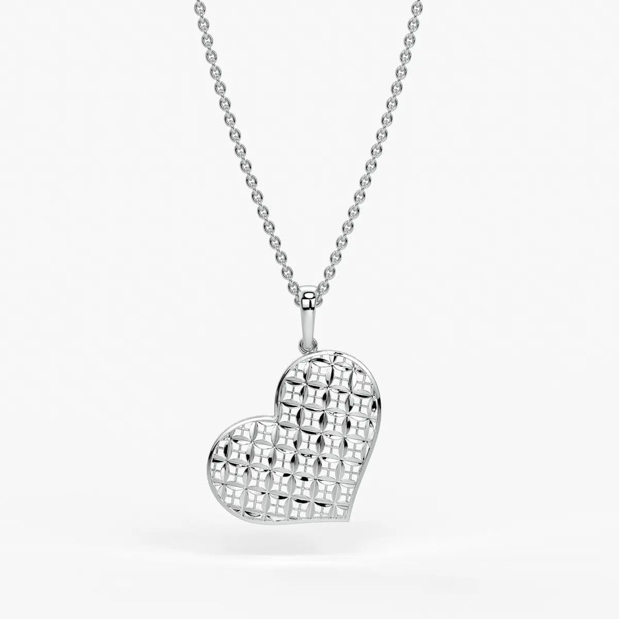 Geometric Heart Charm Pendant