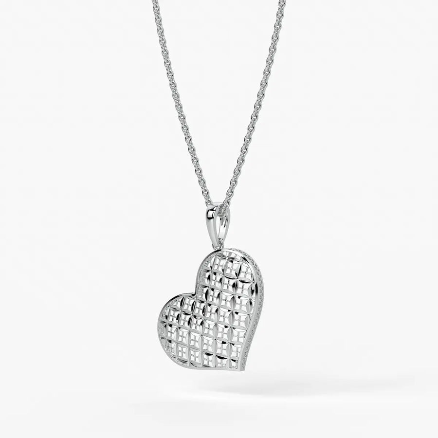 Geometric Heart Charm Pendant