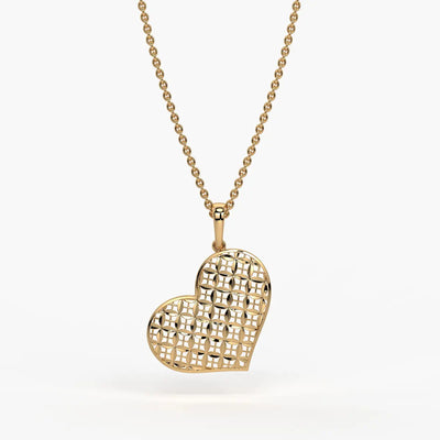 Geometric Heart Charm Pendant