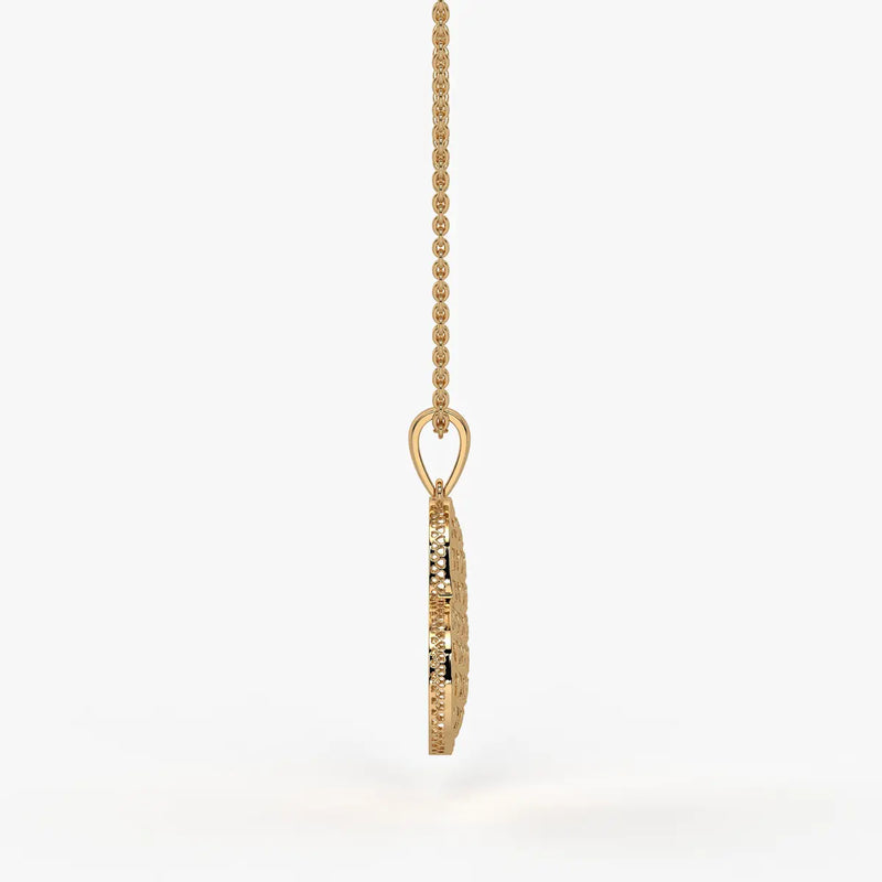 Geometric Heart Charm Pendant