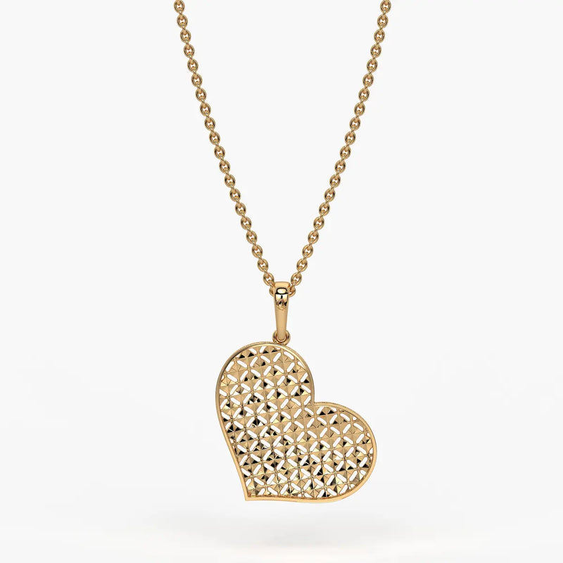 Lattice Heart Charm Pendant