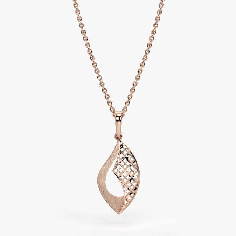 Textured Leaf Drop Pendant