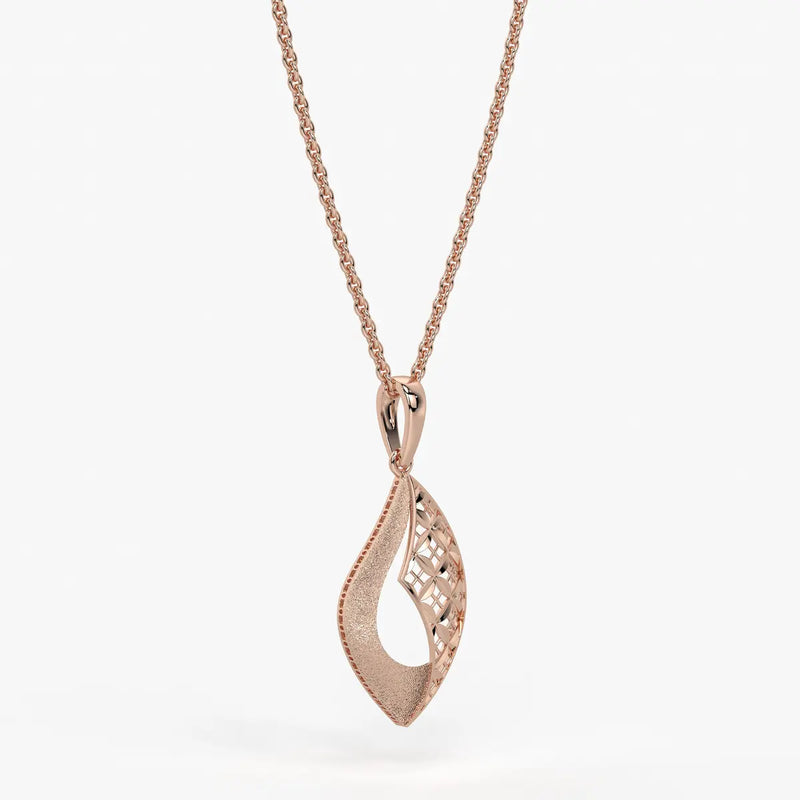 Textured Leaf Drop Pendant