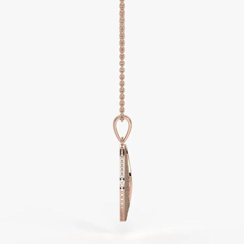 Textured Leaf Drop Pendant