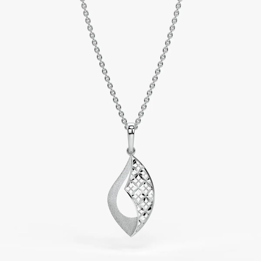Textured Leaf Drop Pendant