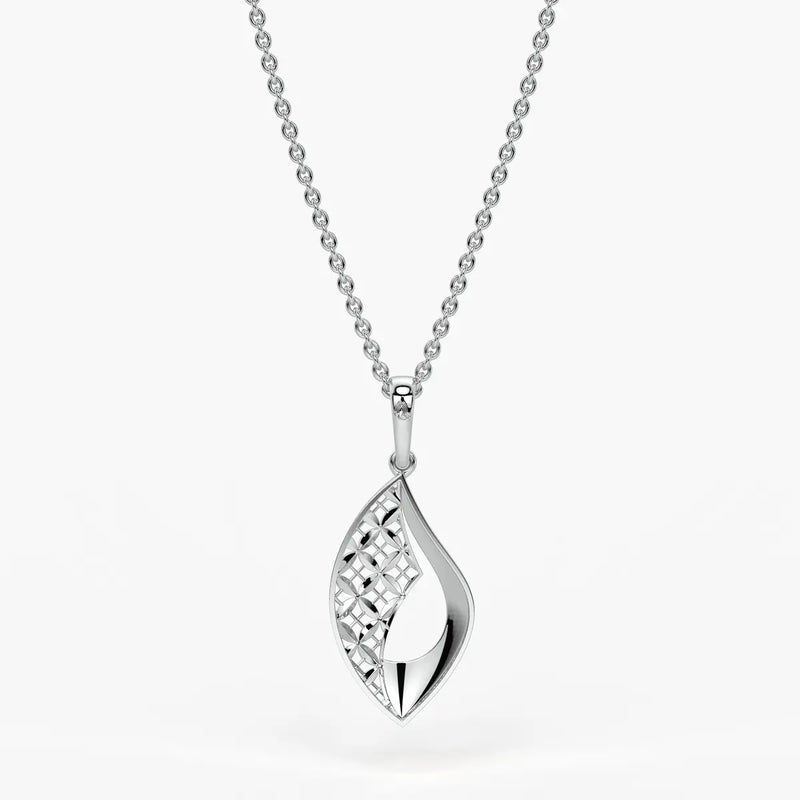 Textured Leaf Drop Pendant