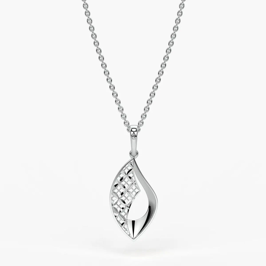 Textured Leaf Drop Pendant