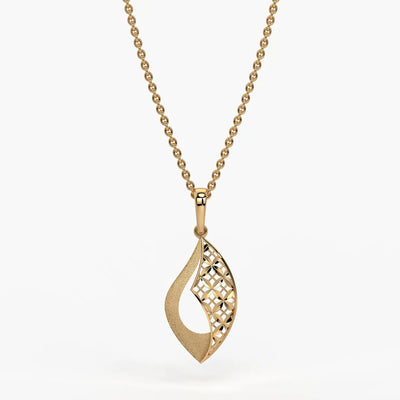 Textured Leaf Drop Pendant